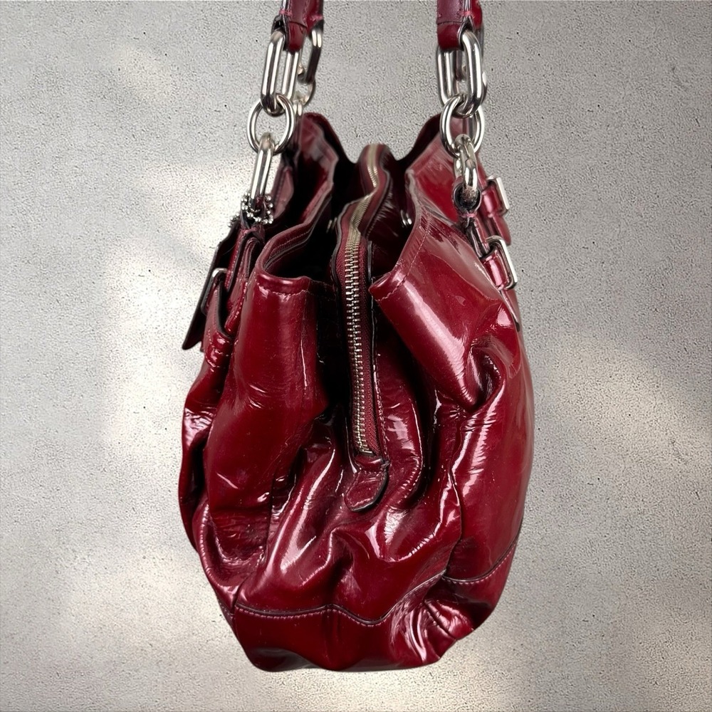 Coach Chelsea Jayden Burgundy Patent Leather Satchel Bag F17855 - RARE, HTF!! - Picture 4 of 8